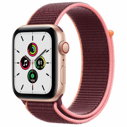 Apple Watch SE 44mm (Cellular) Gold Aluminum Case / Plum Sport Loop