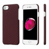 Чехол iPhone 7/8/SE(2020) Pitaka MagEZ Case Черно-Красный (в полоску)/Кевлар (арамид) в рассрочку