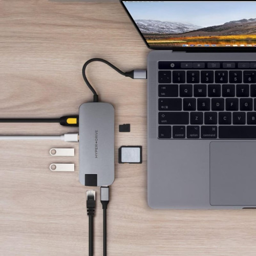Адаптер Hyper Drive Type-C 8 in 1 Slim Gray в рассрочку без первоначального взноса и переплат