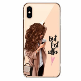 Чехол Samsung A70 Lovely Girl with coffee