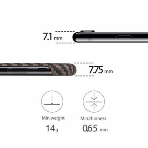 Чехол iPhone 7/8/SE(2020) Pitaka MagEZ Case Черно-Коричневый (в полоску)/Кевлар (арамид) в рассрочку без первоначального взноса и переплат