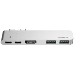 USB-концентратор Baseus Thunderbolt C+ Dual Type-C to USB3.0/HDMI/Type-C (CAHUB-B0G) для MacBook Pro