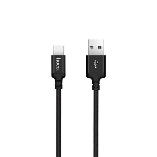 USB кабель HOCO Type-C USB X14 2 м Times Speed плетеный черный в рассрочку без первоначального взноса и переплат