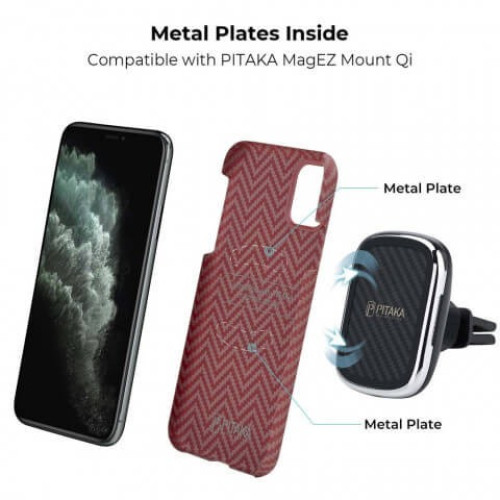 Чехол Pitaka для Apple IPhone 11 Pro Max (красно-оранжевый) в рассрочку без первоначального взноса и переплат