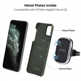 Чехол Pitaka для Apple iPhone 11 Pro Max черно-зеленый