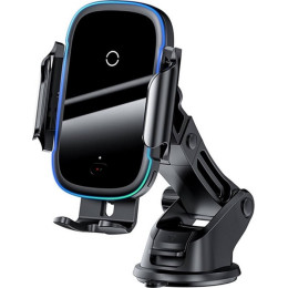 Держатель автомобильный Baseus с беспроводной зарядкой Light Electric Holder Wireless Charger 15W черный