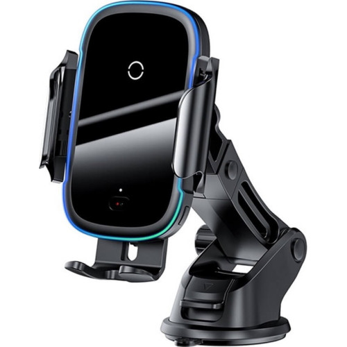 Держатель автомобильный Baseus с беспроводной зарядкой Light Electric Holder Wireless Charger 15W черный в рассрочку без первоначального взноса и переплат