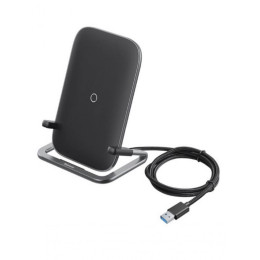 Беспроводное зарядное устройство Baseus Rib Horizontal and Vertical Holder Wireless Charging 15W черный