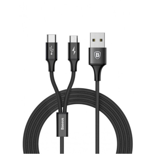 Кабель Baseus Rapid Series 2 in 1 для Type-C + micro 1,2 м в рассрочку без первоначального взноса и переплат