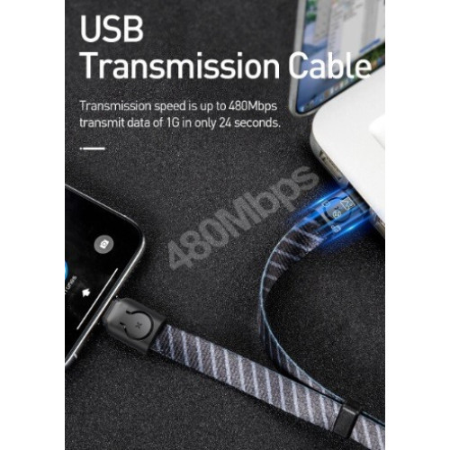 Кабель Baseus Golden Collar черный с символами (браслет) в рассрочку без первоначального взноса и переплат