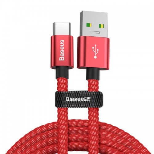 Кабель Baseus double fast charging 5 A 1 м (красный) в рассрочку без первоначального взноса и переплат