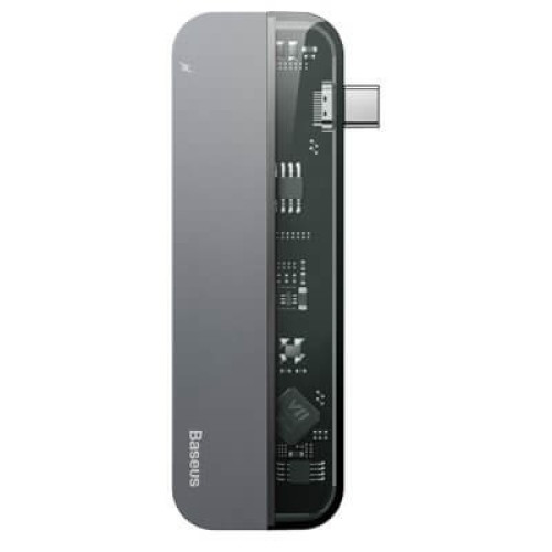 Адаптер BASEUS Transparent Series Dual Type-C Multifunctional HUB в рассрочку без первоначального взноса и переплат