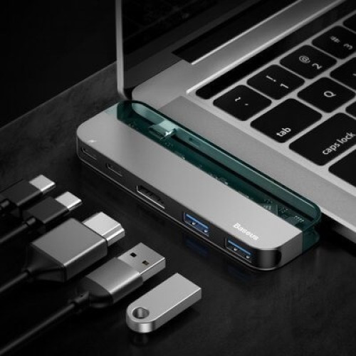 Адаптер BASEUS Transparent Series Dual Type-C Multifunctional HUB в рассрочку без первоначального взноса и переплат