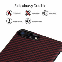 Чехол iPhone 7/8 Plus Pitaka MagEZ Case Черно-Красный (в полоску)/Кевлар (арамид)