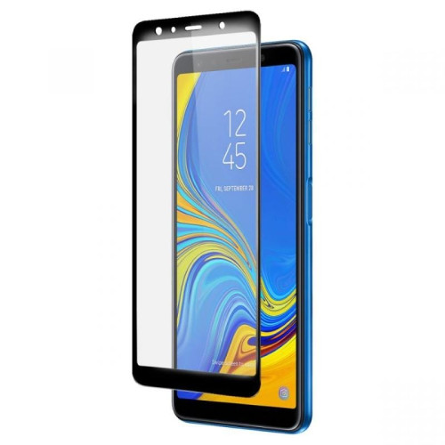Защитное стекло 3D для Samsung Galaxy A7 (2018) Черное в рассрочку без первоначального взноса и переплат