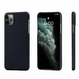 Чехол iPhone 11 Pro Max Pitaka Черно-Серый (шахматное плетение)/Кевлар (арамид)
