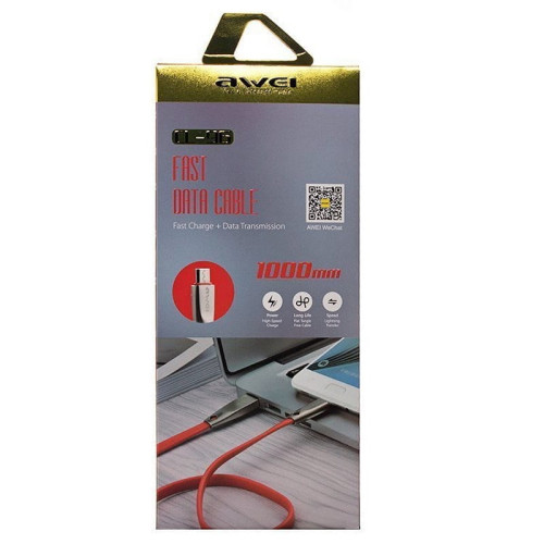 Кабель USB - MicroUSB / Awei CL-96 / 1M / Красный в рассрочку без первоначального взноса и переплат