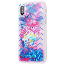 Чехол iPhone XS Max Life Style Flamingo in flowers