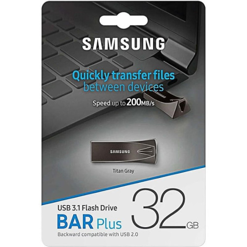 USB Накопитель Samsung Flash Drive Bar Plus 32GB Gray в рассрочку без первоначального взноса и переплат