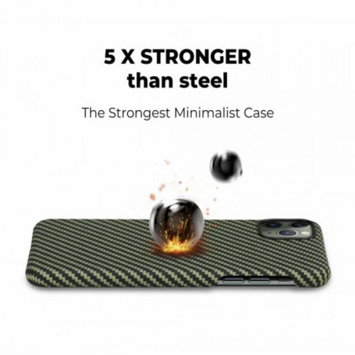Чехол iPhone 11 Pro Max Pitaka Черно-Зеленый/Кевлар (арамид) в рассрочку без первоначального взноса и переплат