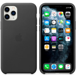 Чехол Apple iPhone 11 Pro Leather Case Black (черный)