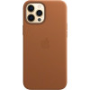 Кожаный чехол Apple MagSafe для iPhone 12 Pro Max (золотисто-коричневый) в рассрочку без первоначального взноса и переплат