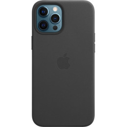 Кожаный чехол Apple MagSafe для iPhone 12 Pro Max (черный)