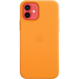 Кожаный чехол Apple MagSafe для iPhone 12/12 Pro (золотой апельсин)