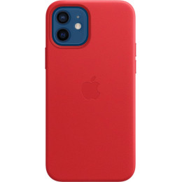 Кожаный чехол Apple MagSafe для iPhone 12 Mini (красный)