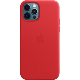 Кожаный чехол Apple MagSafe для iPhone 12 Mini (красный)