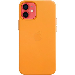 Кожаный чехол Apple MagSafe для iPhone 12 Mini (золотой апельсин)