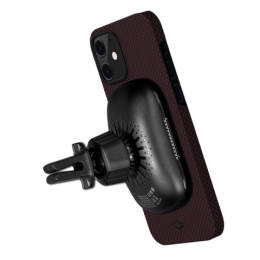 Кевларовый чехол Pitaka MagEZ Case для iPhone 12 (черно-красный, шахматное плетение)