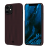 Кевларовый чехол Pitaka MagEZ Case для iPhone 12 (черно-красный, шахматное плетение)