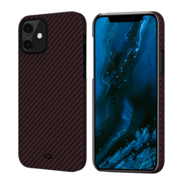 Кевларовый чехол Pitaka MagEZ Case для iPhone 12 (черно-красный)