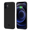 Кевларовый чехол Pitaka MagEZ Case для iPhone 12 (черно-серый, шахматное плетение)
