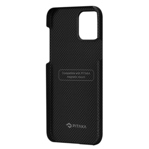 Кевларовый чехол Pitaka MagEZ Case для iPhone 12 (черно-серый, шахматное плетение) в рассрочку без первоначального взноса и переплат