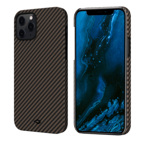 Кевларовый чехол Pitaka MagEZ Case для iPhone 12 Pro Max (черно-коричневый) в рассрочку без первоначального взноса и переплат