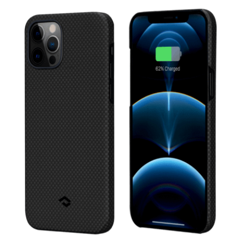 Кевларовый чехол Pitaka MagEZ Case для iPhone 12 Pro Max (черно-серый, шахматное плетение) в рассрочку без первоначального взноса и переплат