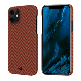 Кевларовый чехол Pitaka MagEZ Case для iPhone 12 Mini (красно-оранжевый)