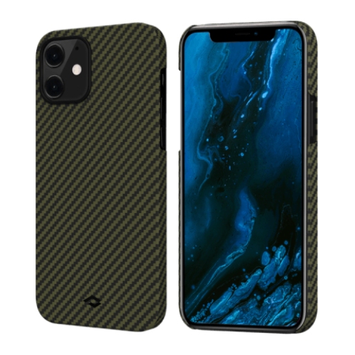 Кевларовый чехол Pitaka MagEZ Case для iPhone 12 Mini (черно-зеленый) в рассрочку без первоначального взноса и переплат