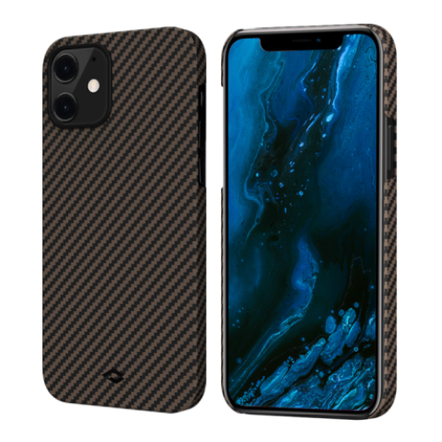 Кевларовый чехол Pitaka MagEZ Case для iPhone 12 Mini (черно-коричневый) в рассрочку без первоначального взноса и переплат