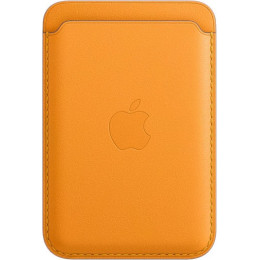 Кожаный чехол-бумажник MagSafe для iPhone (золотой апельсин)