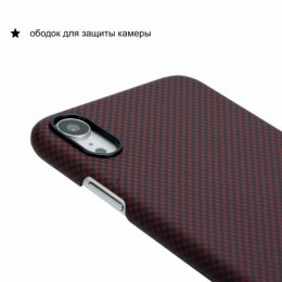Чехол iPhone XR Pitaka MagEZ Case Черно-Красный (шахматное плетение)/Кевлар (арамид)