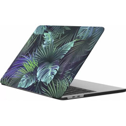 Чехол-накладка moonfish для MacBook Air 13 soft-touch (сине-зеленый листья)