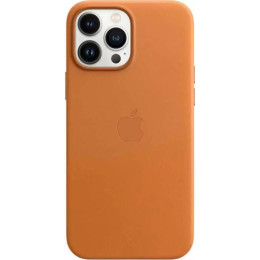 Чехол кожаный для iPhone 13 Pro Max Apple MagSafe (золотистая охра)