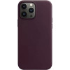 Чехол кожаный для iPhone 13 Pro Max Apple MagSafe (темная вишня)