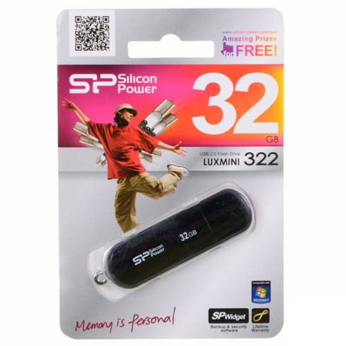 USB Накопитель Silicon Power LuxMini 322 32GB Black в рассрочку без первоначального взноса и переплат