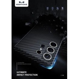 Чехол для Samsung Galaxy S23 Ultra Keephone Magsafe карбоновый из кевлара (черный)