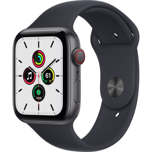 Apple Watch SE 44mm (Cellular) Space Gray Aluminum Case / Black Sport Band в рассрочку без первоначального взноса и переплат