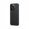 Чехол для iPhone 15 Pro Pitaka MagEZ Case 4 узкое плетение кевлар (черно-серый) в рассрочку без первоначального взноса и переплат